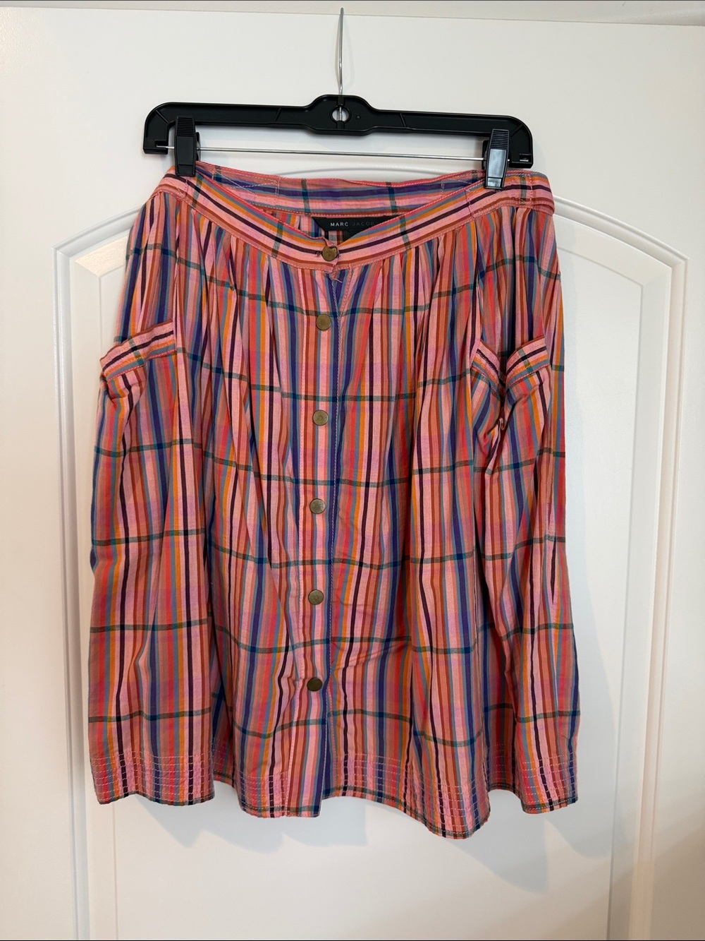 Marc Jacobs Pink Multi-Stripe Button-Front Skirt Size 8